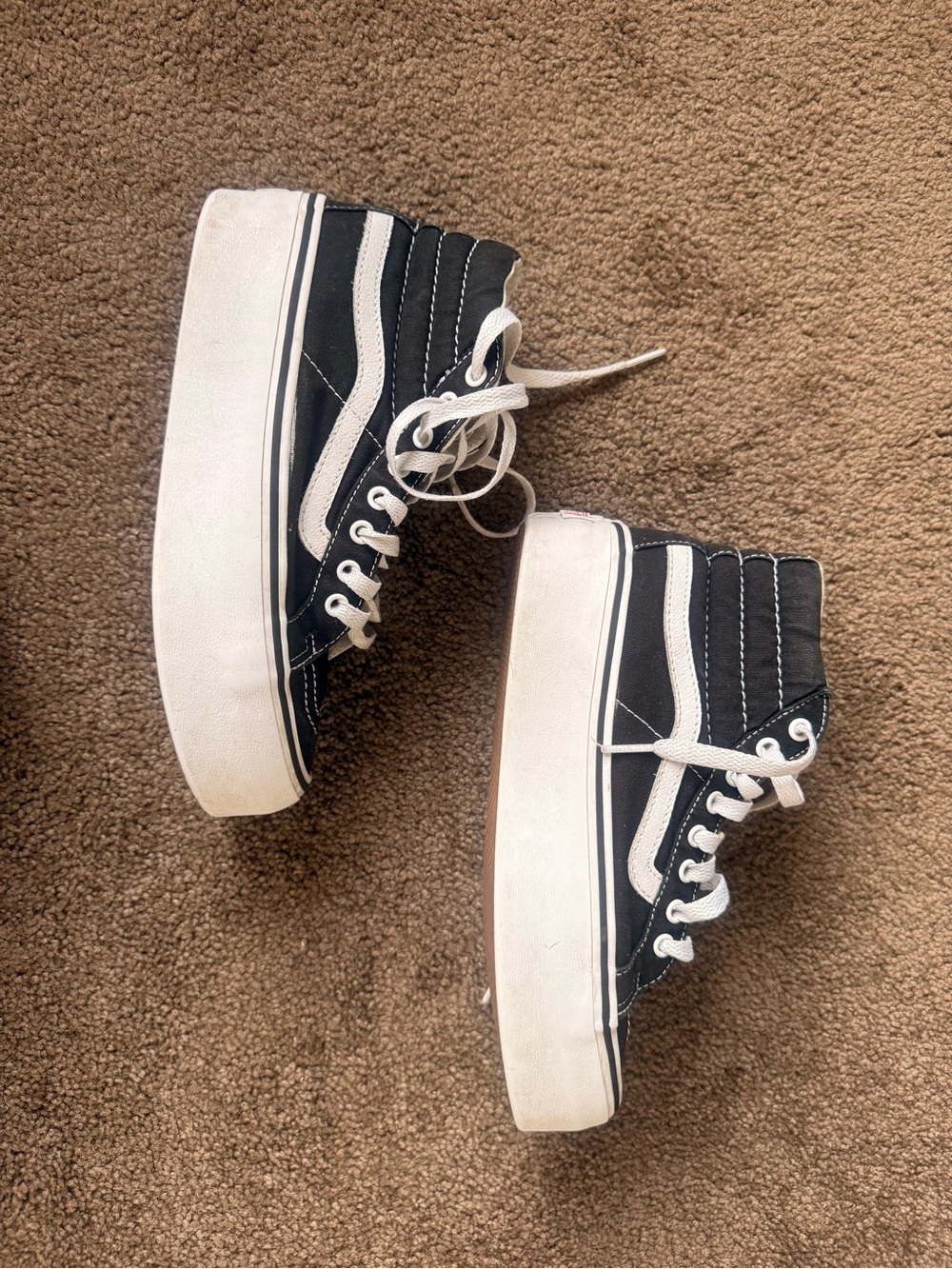 Vans womens Black & White High-Top Skate Sneakers